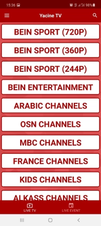 تنزيل برنامج ياسين تيفي الأسود Yacine TV Black Apk مهكر بدون اعلانات للاندرويد والايفون 2025 اخر اصدار مجانا