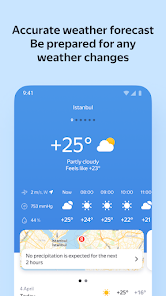 تحميل تطبيق Yandex.Weather مهكر Apk للاندرويد والايفون 2025 اخر اصدار مجانا