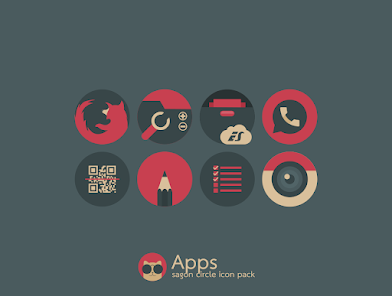 تحميل تطبيق Sagon Circle: Dark Icon Pack مهكر Apk للاندرويد والايفون 2025 اخر اصدار مجانا