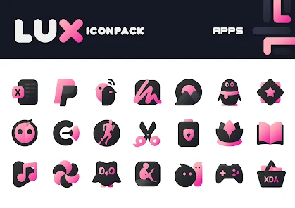 تحميل تطبيق LuX Pink IconPack مهكر Apk للاندرويد 2025 اخر اصدار مجانا