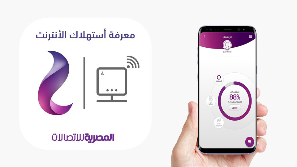 طريقة معرفة استهلاك باقة النت WE الأرضي