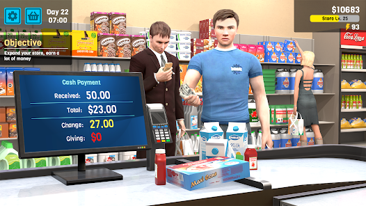 تحميل لعبة Manage Supermarket Simulator مهكرة للاندرويد والايفون 2025 اخر اصدار مجانا