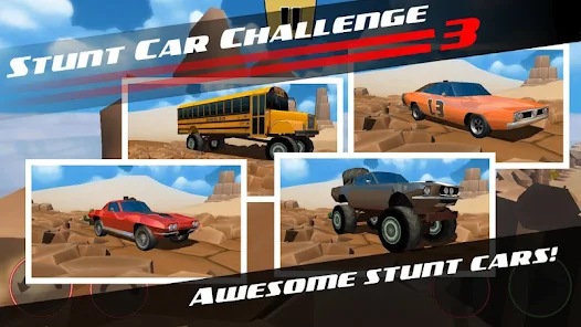 تحميل لعبة Stunt Car Challenge 3 مهكرة للاندرويد والايفون 2025 اخر اصدار مجانا